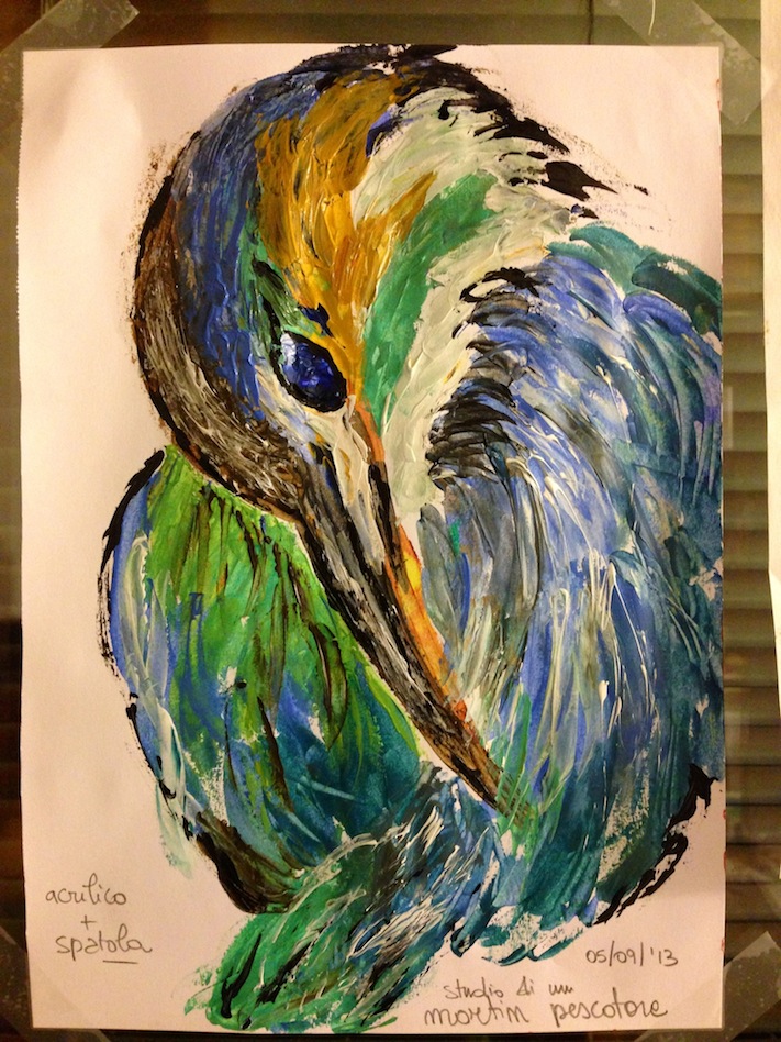 martin pescatore spatola acrilico